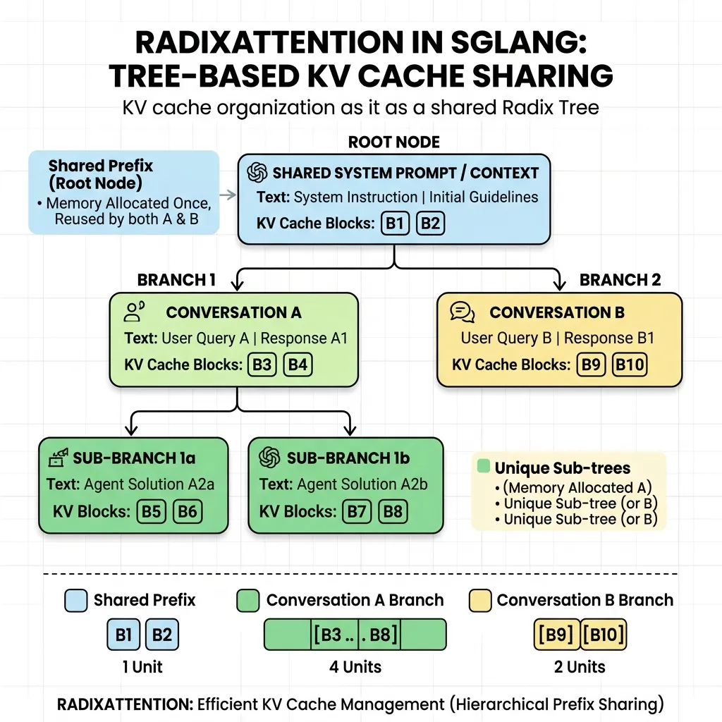 RadixAttention Tree-Based KV Cache Sharing